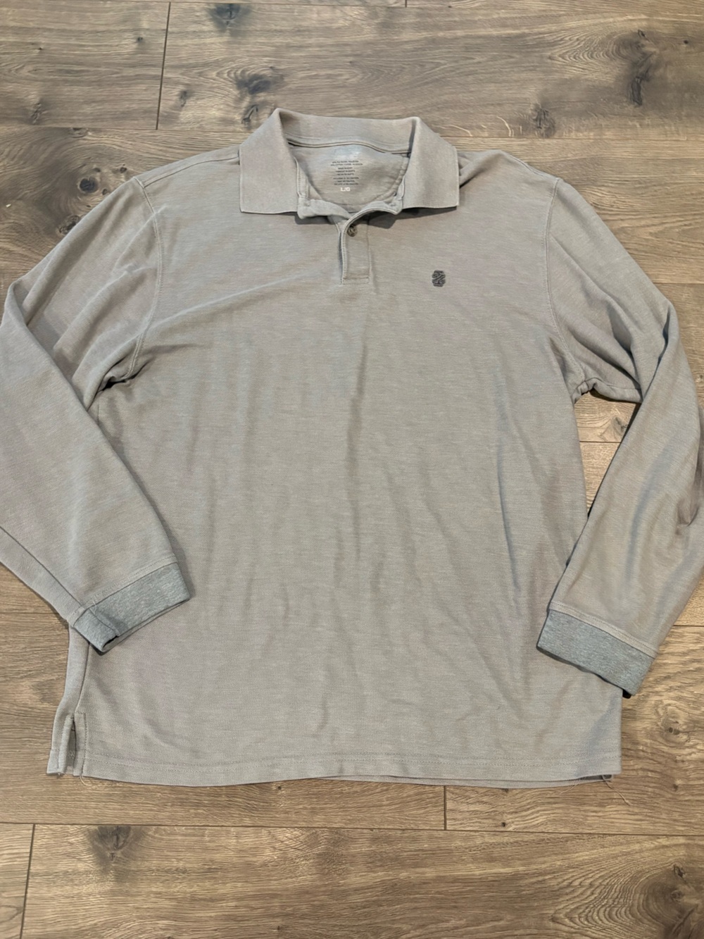 Izod Light Gray Long-Sleeve Polo